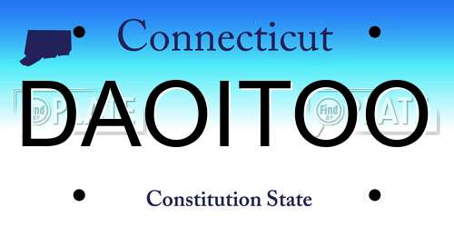DAOITOO Connecticut License Plate