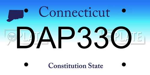 DAP33O Connecticut License Plate