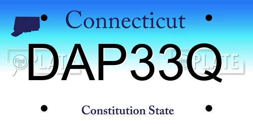 DAP33Q Connecticut License Plate