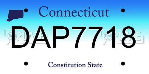 DAP7718 Connecticut License Plate