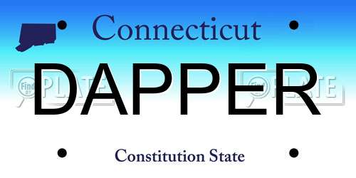 DAPPER Connecticut License Plate