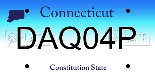 DAQ04P Connecticut License Plate