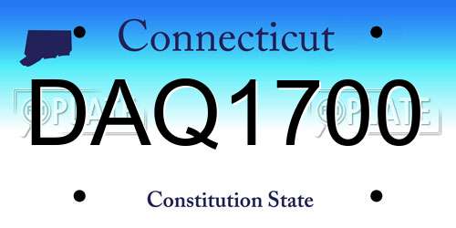 DAQ1700 Connecticut License Plate