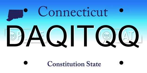 DAQITQQ Connecticut License Plate
