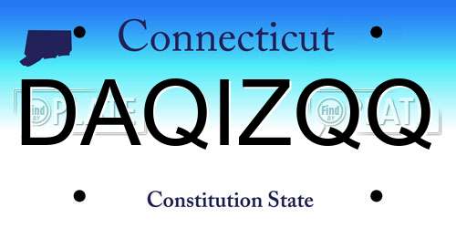 DAQIZQQ Connecticut License Plate