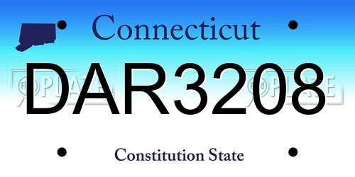 DAR3208 Connecticut License Plate