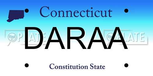 DARAA Connecticut License Plate