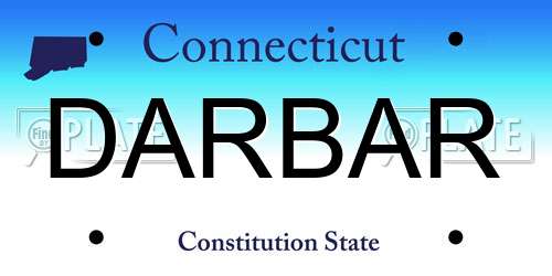 DARBAR Connecticut License Plate