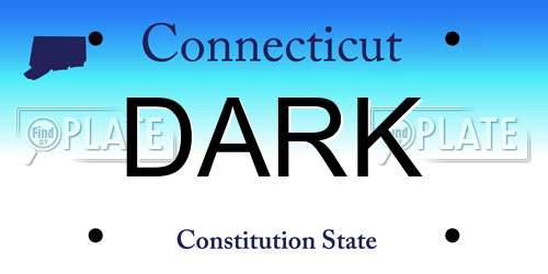 DARK Connecticut License Plate