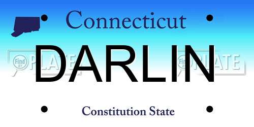 DARLIN Connecticut License Plate