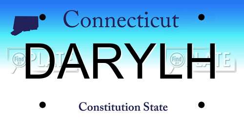 DARYLH Connecticut License Plate