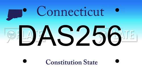 DAS256 Connecticut License Plate