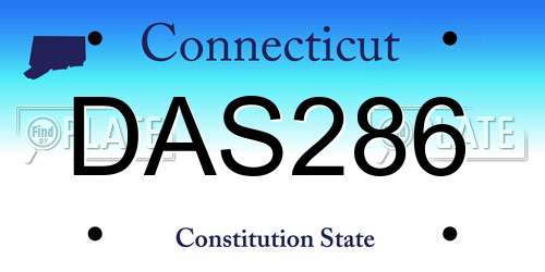 DAS286 Connecticut License Plate