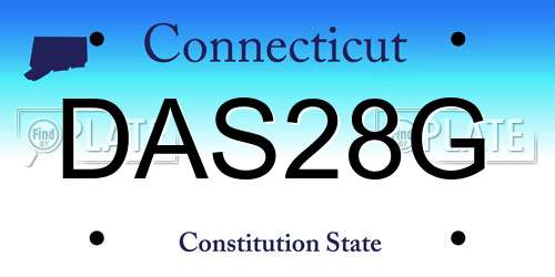 DAS28G Connecticut License Plate