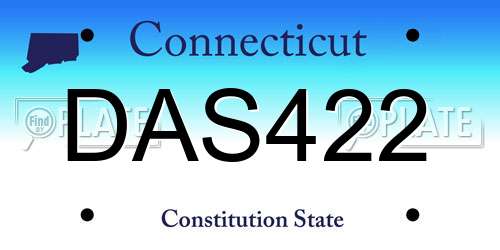 DAS422 Connecticut License Plate