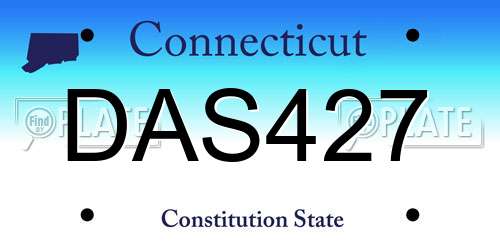 DAS427 Connecticut License Plate