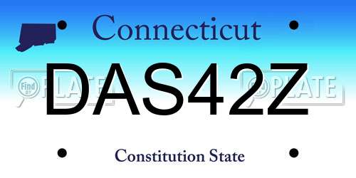 DAS42Z Connecticut License Plate