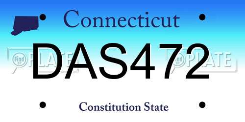 DAS472 Connecticut License Plate