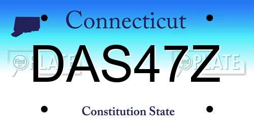 DAS47Z Connecticut License Plate