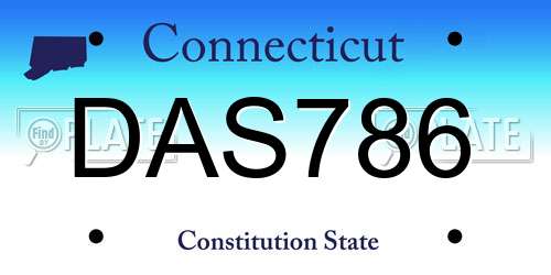 DAS786 Connecticut License Plate