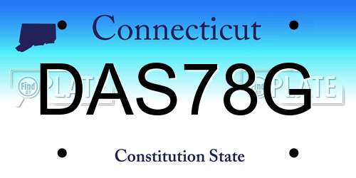 DAS78G Connecticut License Plate