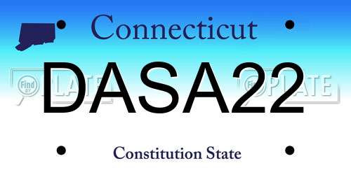 DASA22 Connecticut License Plate
