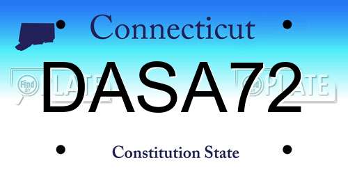 DASA72 Connecticut License Plate