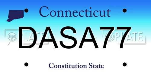 DASA77 Connecticut License Plate