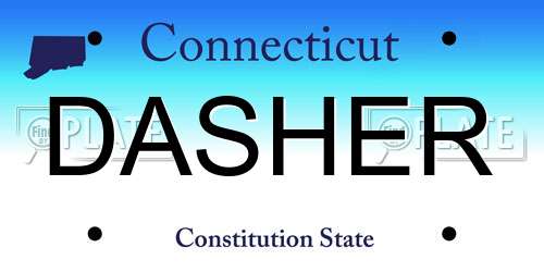DASHER Connecticut License Plate
