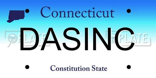 DASINC Connecticut License Plate