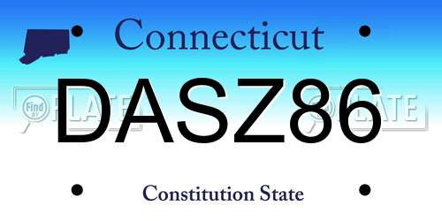 DASZ86 Connecticut License Plate