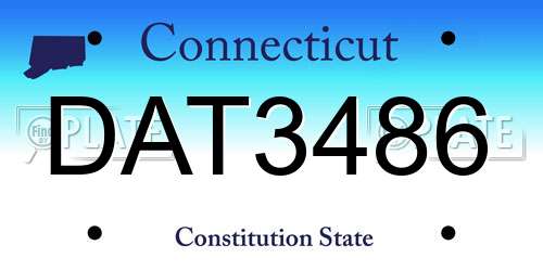 DAT3486 Connecticut License Plate