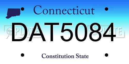 DAT5084 Connecticut License Plate