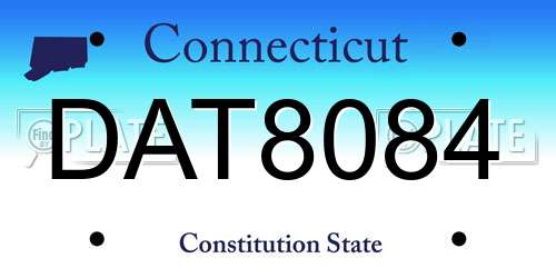 DAT8084 Connecticut License Plate