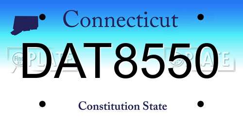 DAT8550 Connecticut License Plate