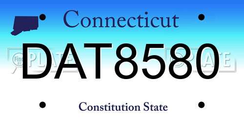 DAT8580 Connecticut License Plate