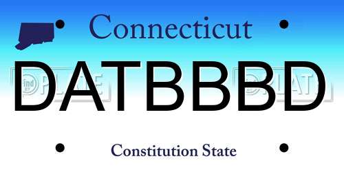 DATBBBD Connecticut License Plate