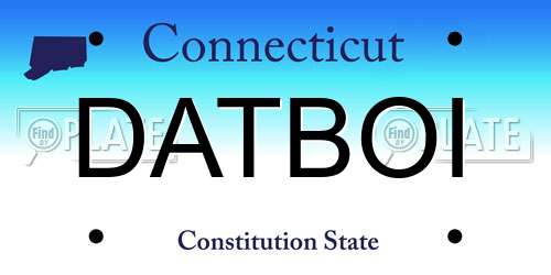 DATBOI Connecticut License Plate