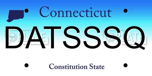 DATSSSQ Connecticut License Plate
