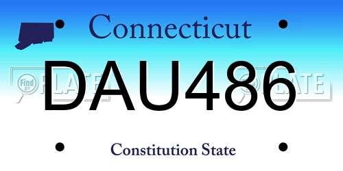 DAU486 Connecticut License Plate