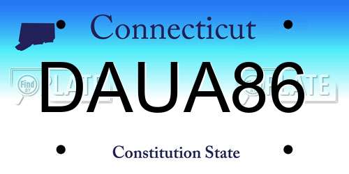 DAUA86 Connecticut License Plate