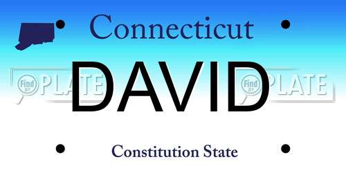 DAVID Connecticut License Plate
