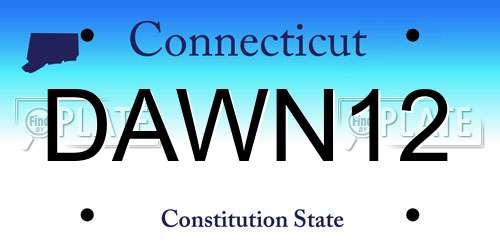 DAWN12 Connecticut License Plate