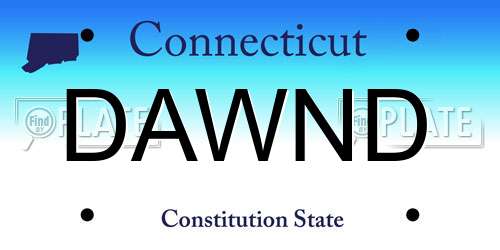 DAWND Connecticut License Plate