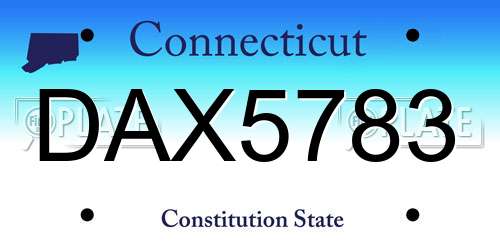DAX5783 Connecticut License Plate