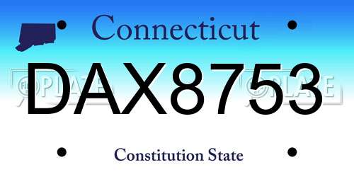 DAX8753 Connecticut License Plate