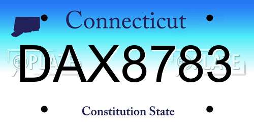 DAX8783 Connecticut License Plate