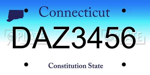 DAZ3456 Connecticut License Plate