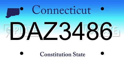 DAZ3486 Connecticut License Plate