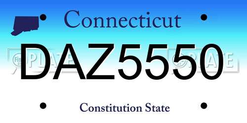 DAZ5550 Connecticut License Plate